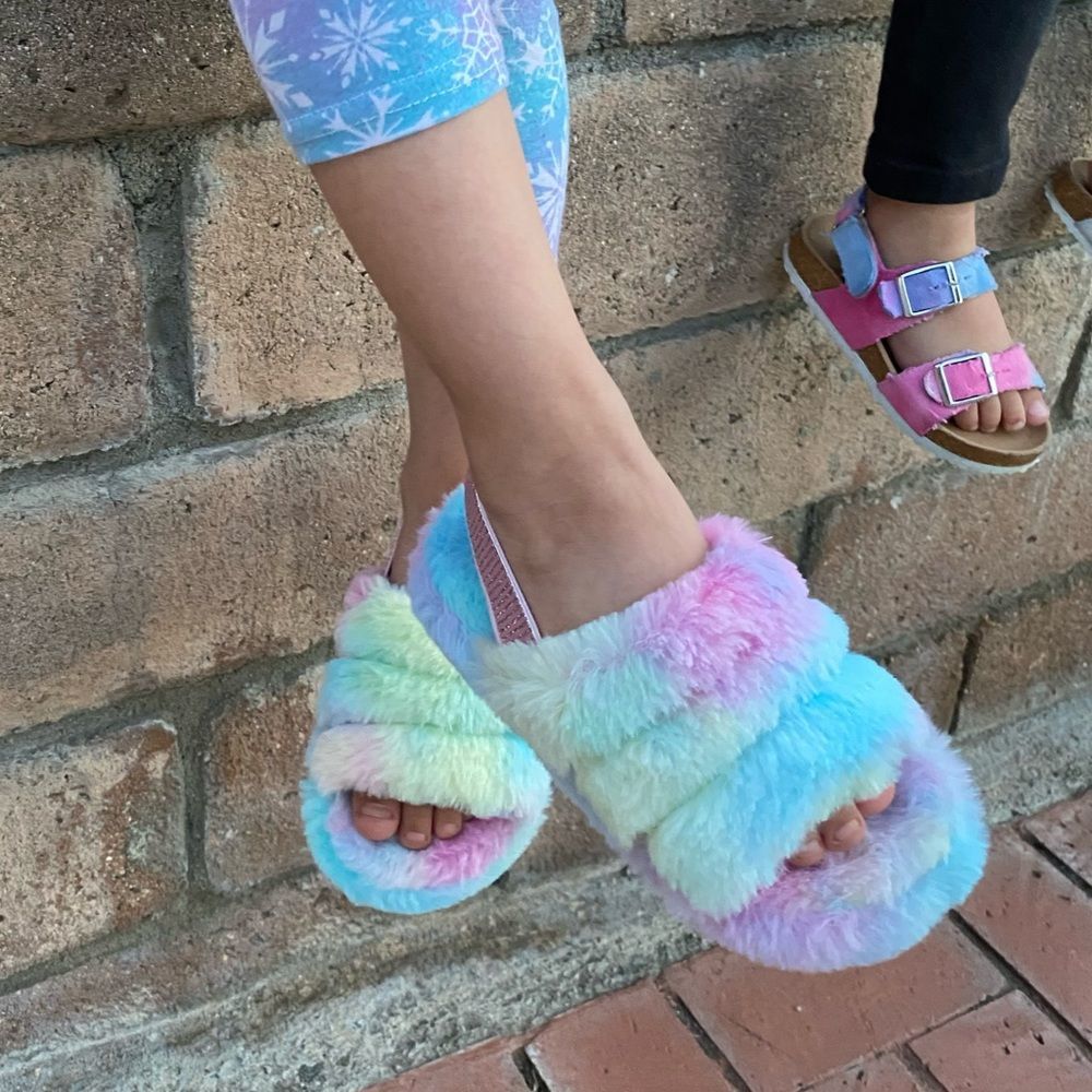 TYE DYE LITTLE GIRL SLING BACK SLIPPER - Picture 5 of 6